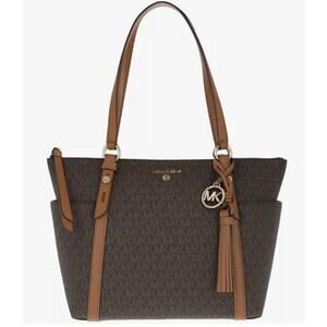 Michael Kors Women's MD TZ Tote Evening Bag Brown Tote Handbag
